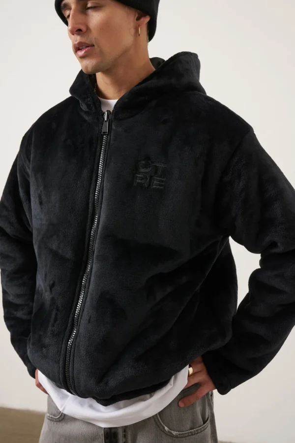 The Couture Club Padded Reversible Faux Fur Zip Through Jacket