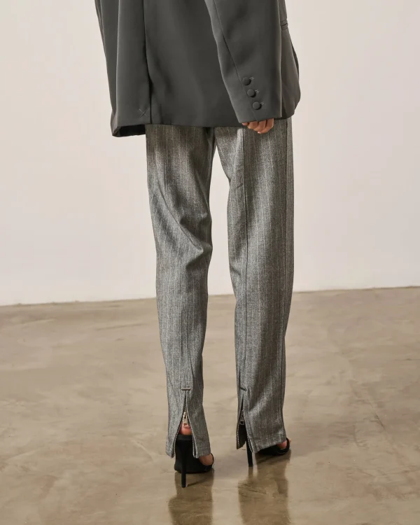 The Couture Club Pinstripe Smart Zip Hem Tailored Trouser