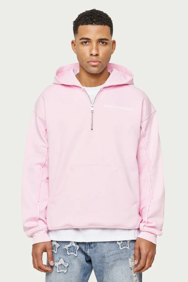 The Couture Club Raw Seam Quarter Zip Hoodie