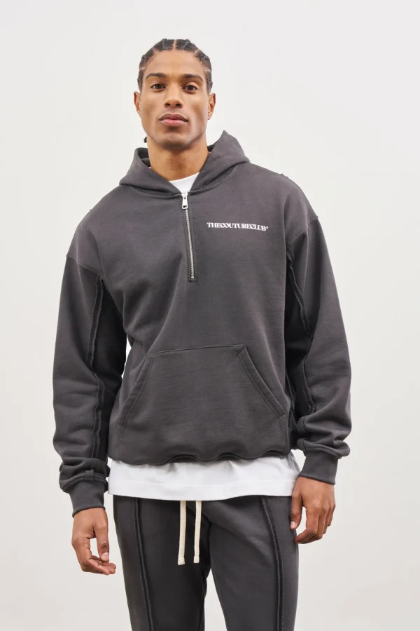 The Couture Club Raw Seam Quarter Zip Hoodie