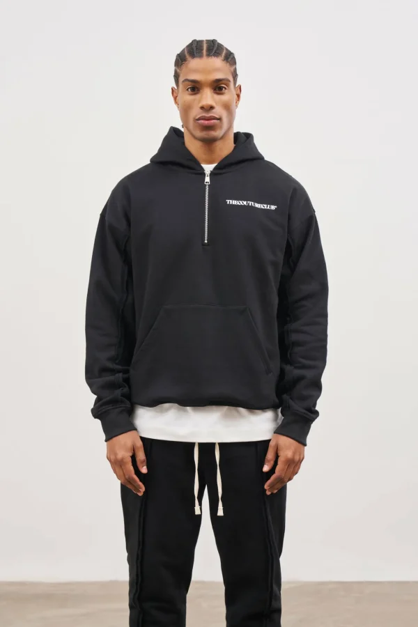 The Couture Club Raw Seam Quarter Zip Hoodie