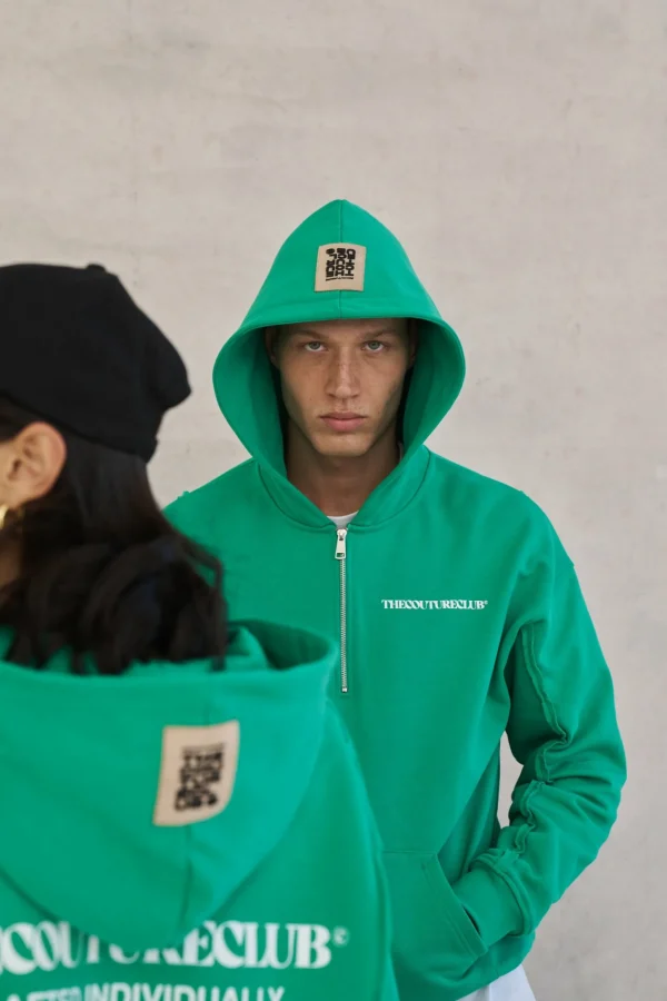 The Couture Club Raw Seam Quarter Zip Hoodie