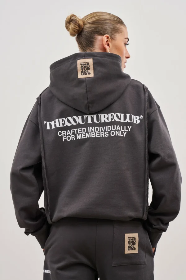 The Couture Club Raw Seam Quarter Zip Hoodie