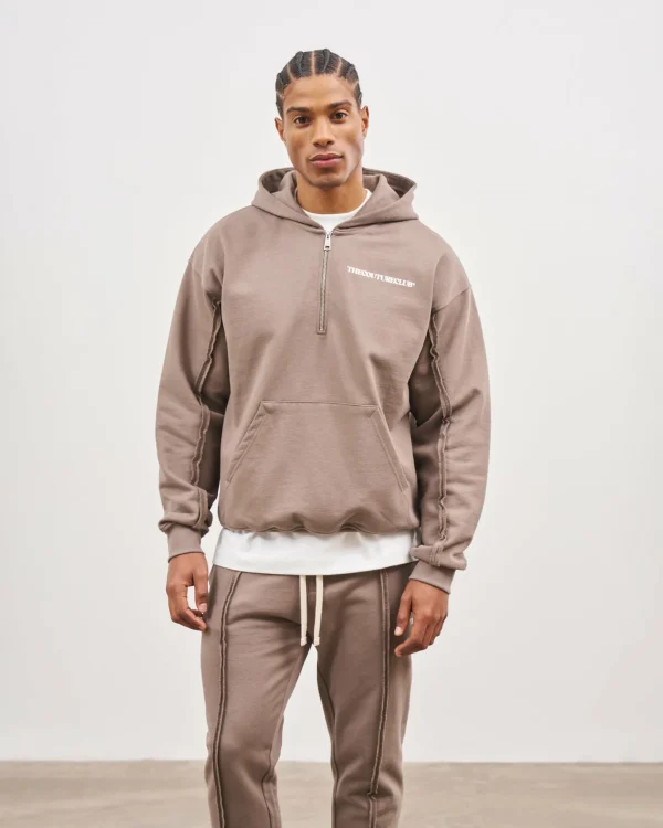 The Couture Club Raw Seam Quarter Zip Hoodie