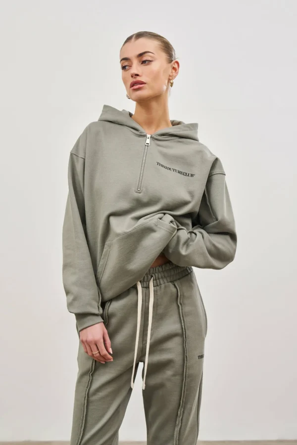 The Couture Club Raw Seam Quarter Zip Hoodie