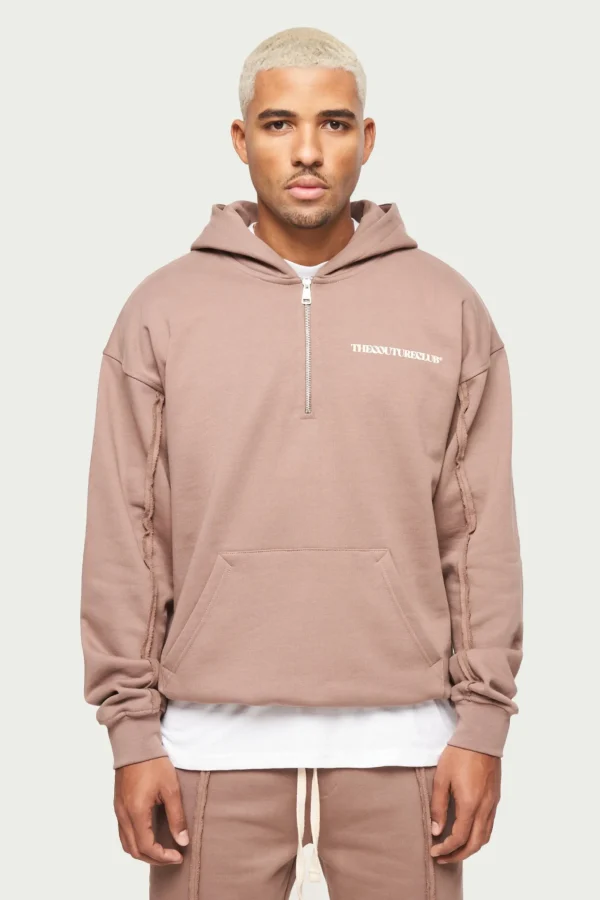 The Couture Club Raw Seam Quarter Zip Hoodie