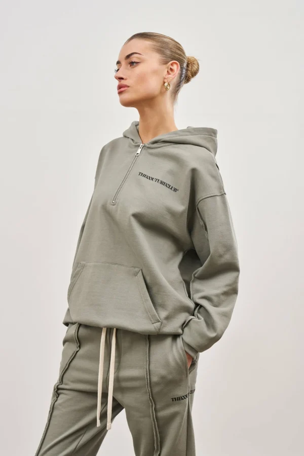 The Couture Club Raw Seam Quarter Zip Hoodie