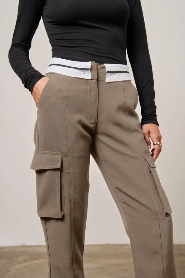 The Couture Club Reverse Waistband Smart Cargo Trouser