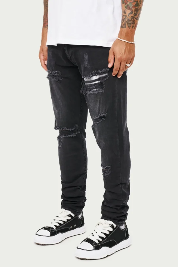 The Couture Club Rip And Repair Stacked Jeans