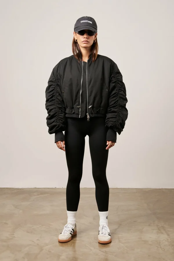 The Couture Club Ruched Detail Peached Bomber Jacket