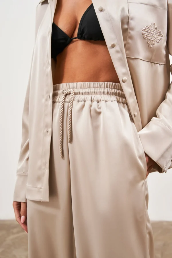 The Couture Club Satin Emblem Trousers
