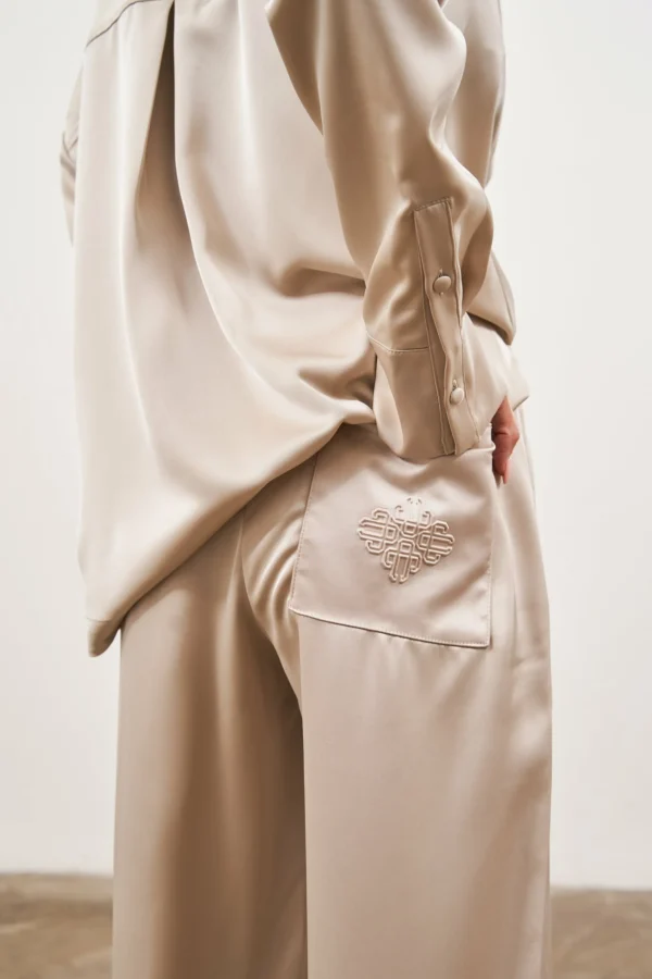 The Couture Club Satin Emblem Trousers