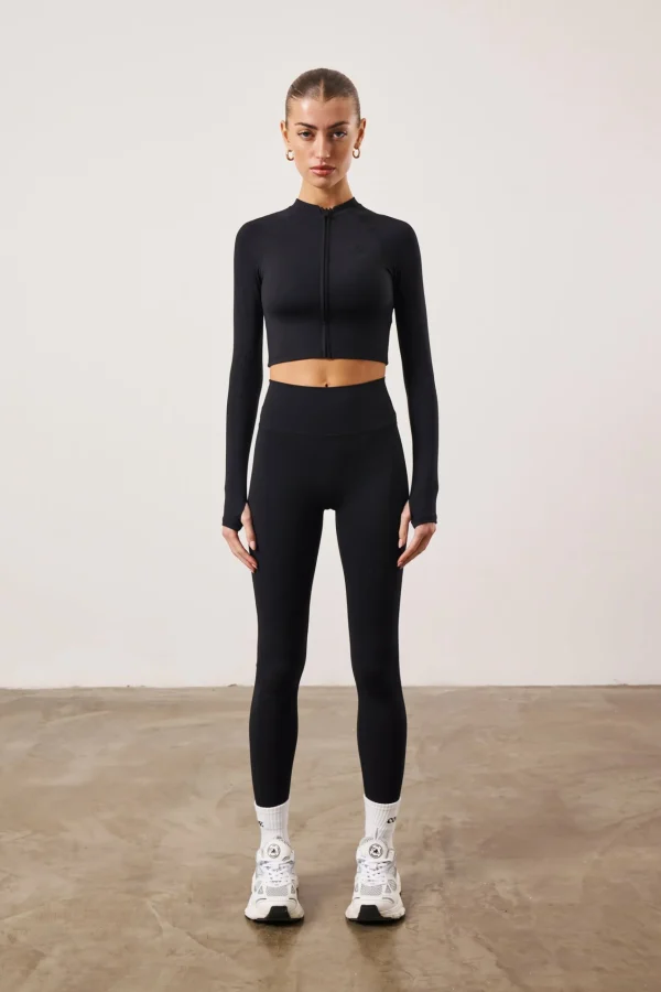 The Couture Club Sculpting Emblem Zip Through Top