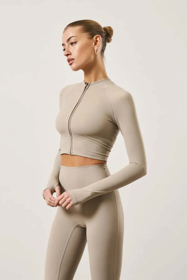 The Couture Club Sculpting Emblem Zip Through Top
