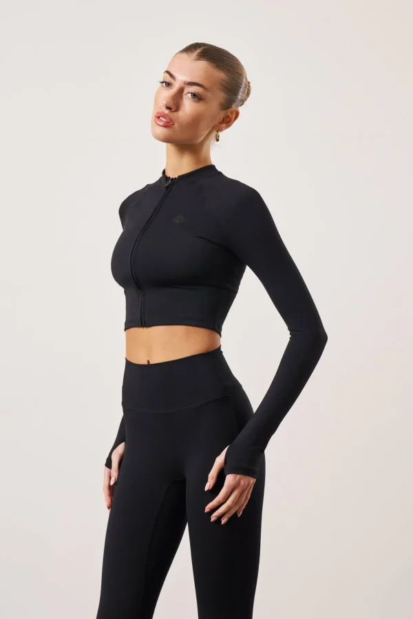 The Couture Club Sculpting Emblem Zip Through Top