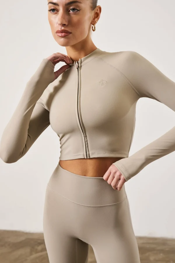 The Couture Club Sculpting Emblem Zip Through Top