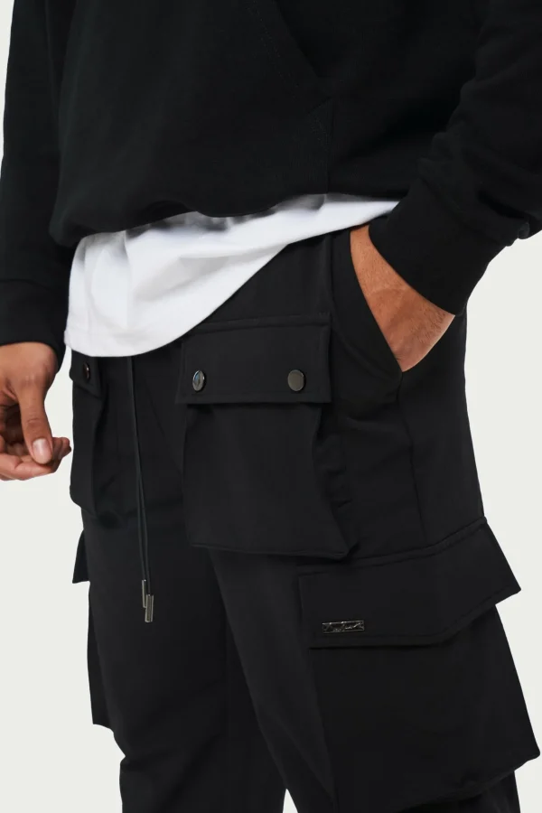 The Couture Club Technical Stretch Popper Detail Cargo Pants
