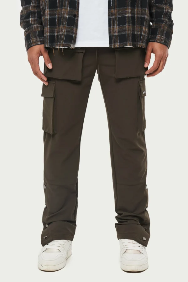 The Couture Club Technical Stretch Popper Detail Cargo Pants