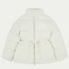 The Couture Club Tie Waist Pleated Puffer Coat