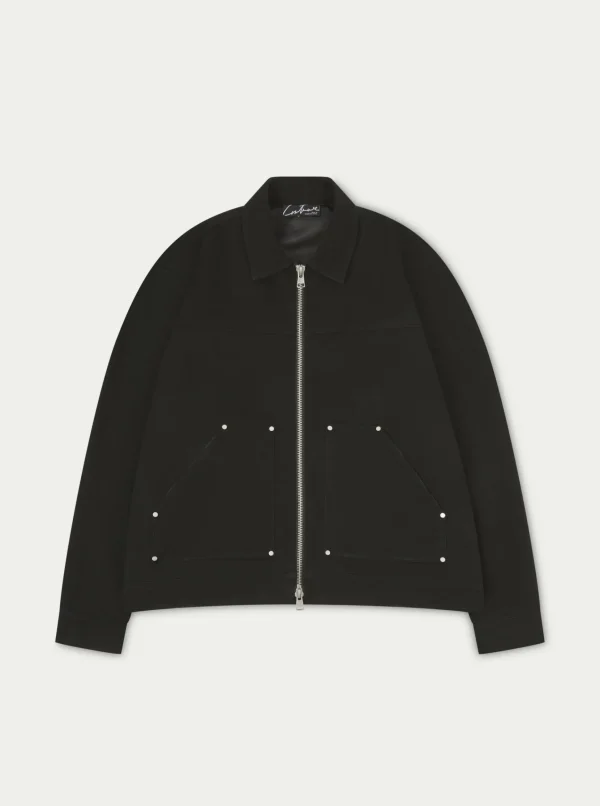 The Couture Club Twill Rivet Detail Carpenter Jacket