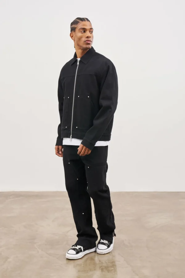 The Couture Club Twill Rivet Detail Carpenter Pant