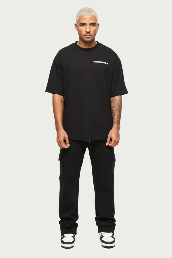 The Couture Club Zip Detail Wide Leg Jersey Cargo Joggers
