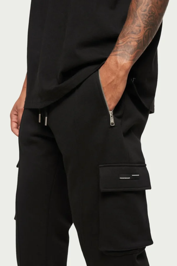 The Couture Club Zip Detail Wide Leg Jersey Cargo Joggers